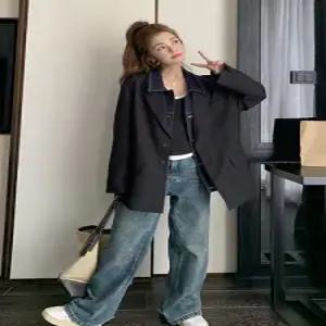 캐주얼 여친 블랙 독보적인예쁨 코트 정장 루즈핏 상의 봄가을 재킷 인기3