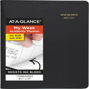 AT-A-GLANCE 플래너 2026-2027 주간 학술지 7~8월 14개월 분기별 임명장 8-1/4 x 11 블랙(7095705)