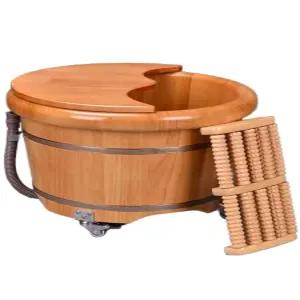 히노끼 족욕탕 우드 배수구 원목통 보온 가정용 반신욕 찜질 온천 편백나무