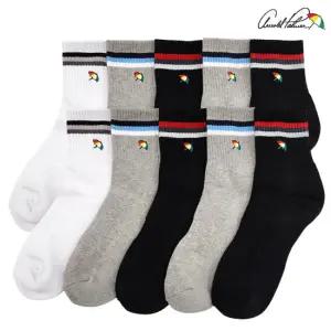 아놀드파마 남자 발바닥 두꺼운 파일 스포츠 등산 링글 단목 양말 10족 세트