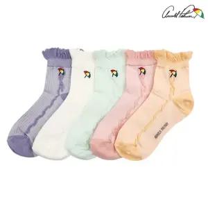 아놀드파마 여성 레이스양말 단목 코디 패션 파스텔 봄양말 5켤레 세트