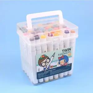 탱글패밀리 동인 트윈마커펜 48색 신학기 선물 마커 색칠 트윈 문구 사인펜 펜 학용품 마카 . 아크릴