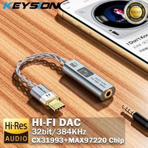 KEYSION USB C 타입-C에서 3.5mm DAC CX31993 MAX97220 듀얼 칩 디지털 오디오 앰프 UAC2.0 하이파이 어댑