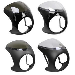 바이크 오토바이 유니버설 카페 레이서 7 인치 헤드 라이트 핸들 바 페어링 윈드 실드 키트, 할리 스포스터