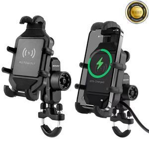 오토바이 무선 충전 휴대폰 거치대 크래들 3.0 빠른 GPS 모토 지지대 핸드폰 핸들 바 마운트 4-7 인치