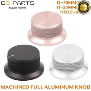 가공 솔리드 풀 알루미늄 볼륨 전위차계 노브 사운드 컨트롤 캡 DIY 오디오 블랙 실버 골든 50mm-25mm 6mm