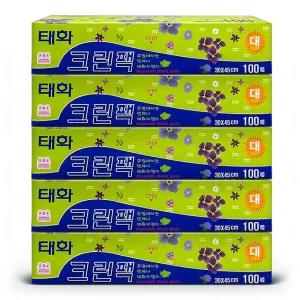 태화 크린팩 위생비닐 위생팩 대(30x45) 100매 5개