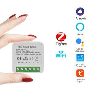 ZigBee WiFi Tuya 스마트 스위치 2 웨이 제어 16A 미니 차단기 릴레이 라이프 APP Alexa Google Assistant