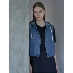 올리비아로렌 데님 후드 베스트 VVBQC5M3371