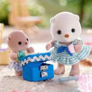 실바니안집 실바니안 패밀리 해달자매의 반짝이는 스노클링세트 인형 피규어 장난감