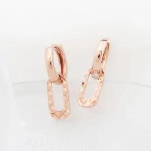 귀걸이선물 금침 로즈골드 미니 컷팅 원터치 링 귀걸이 14K