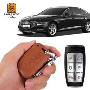 스마트키케이스 6버튼 키케이스 자동차 키커버 천연가죽 제네시스G80