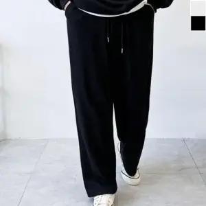 홈웨어바지 남자 빅사이즈 밴딩 골지 와이드 팬츠 데일리 바지 1P