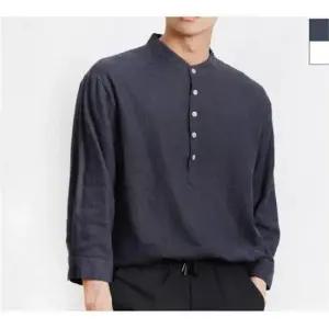 남자반팔셔츠 남자 헨리넥 린넨 7부 셔츠 여름 차이나 남방 D1 1P