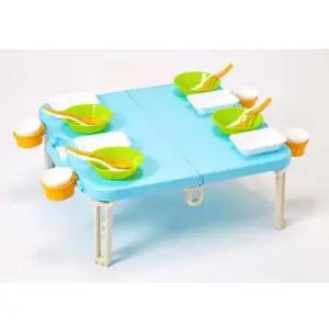 낚시 접이식 피크닉 테이블 식기 수저 포크 포함 간편 휴대