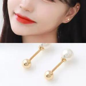 피어싱선물 진주 기본 골드 금 피어싱 14K
