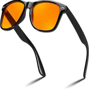 여성 남성용 주황색 블루라이트 차단 안경 앰버 렌즈 더 나은 수면을 위한 컴퓨터 게이밍