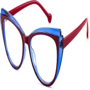 FEISEDY 여성 카테 블루 라이트 차단 안경 가짜 너드 클리어 컴퓨터 TR 패션 프레임 B0040