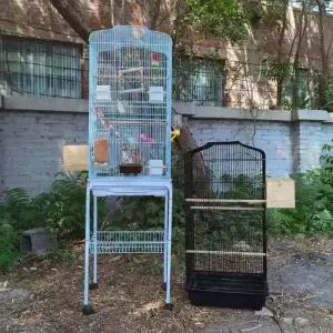 중형 새장 대형 가정용 이동식 케이지 앵무새 사육장 놀이터 바퀴 거치대 하우스 펫