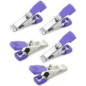 QWORK 수의학 범용 클램프 5팩 정확한 다기능 어댑터 EKG 클립 ECG 전극