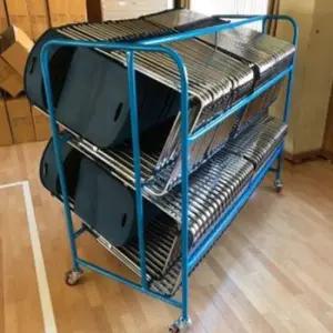 육상용품 접이식 의자 보관대 2단 60개용 강당의자 보관