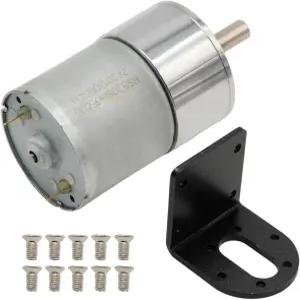 브래킷이 있는 Aynaxcol JGB37520 마이크로 DC 12V 600rpm 기어드 모터 중앙 우풋 샤프트 기어 37mm 직경