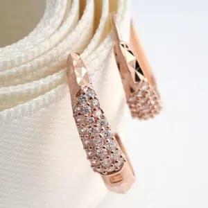 생일선물귀걸이 골드필드 핀 큐빅 컷팅 물방울 원터치링 귀걸이 14K