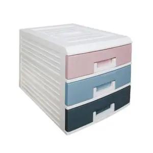 책상서랍함 파스텔 3단 중 서랍함 다용도 수납장 서랍장 1P