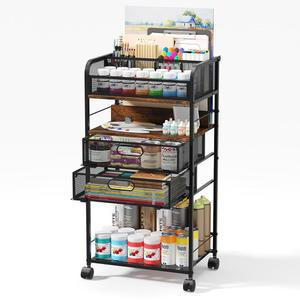 홈소루트 아트 카트 5단 롤링 - 수납 서랍과 바퀴가 있는 유틸리티 가정 사무실 또는 스튜디오에서 브러쉬 페인트를 보관하기에 이상적인 다용도 & 크래프트 정리함