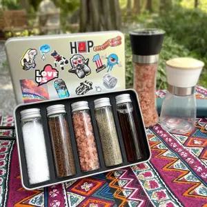 캠핑 양념통 세트 조미료 소스통 휴대용 여행용 가방 포함 야외 조리도구 수납 보관 키트