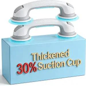 2팩 16.15인치 욕조 및 샤워용 그립 바 노인용 흡입 컵용 샤워 핸들 월 헤비 듀티용 욕실용 안전 드릴링