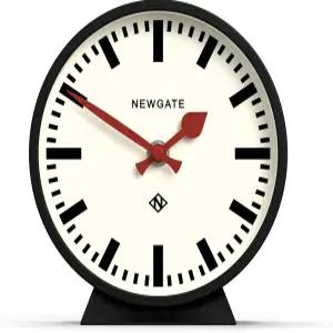NEWGATE M 맨텔 철도 데스크 시계 모던 라운드 스테이션 디자인 블랙 책상 테이블 선반 또는 침대 옆을