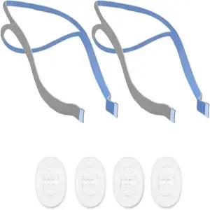 ResMed Airfit P10 비강 베개 마스크 홀더용 이두올라 교체 헤드기어 스트랩 2개와 조절 클립 4개 포함