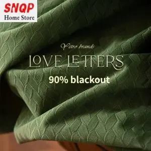 흡음커튼 방음 커튼 프랑스 레트로 벨벳 거실 암막 침실 밀 그레인 그린 패션 홈 데코