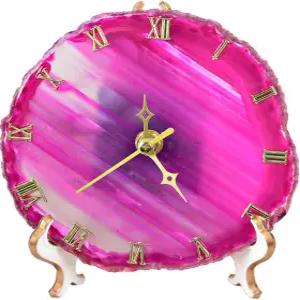 JIC 젬 게이트 시계 크리스탈 책상 및 선반 홈 데코(핑크)