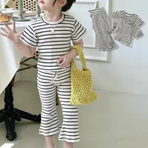 스트라입골지 여아동 반팔 부츠컷 상하복세트 205796