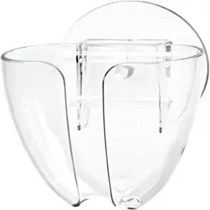 iDesign 플라스틱 자가 배수 흡입 컵 벽걸이 주방 싱크대 바 비누 홀더 - 2.5 x 3.5 6 투명