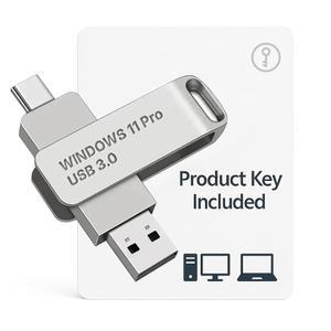 부팅 가능한 USB 타입 C + Windows 11 Pro용 설치 프로그램 활성화 키 포함. 디스크 복구 복원 수리. 데스크톱 노트북 수정.