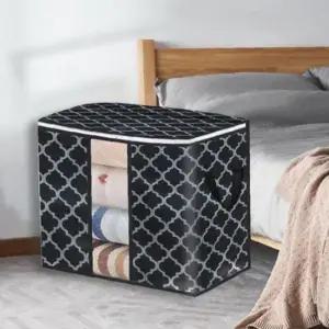 대용량 부직포 정리함 리빙 박스 보관함 블랙 정리함