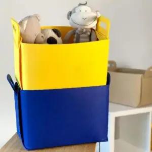 접이식 펠트 장난감 팬트리 수납 정리 손잡이 바구니
