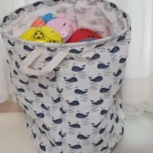 고래 1개 접이식 내부 방수 바구니 오픈형 주머니 수