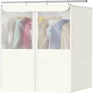 옷 걸이용 유니비 코튼 의류 가방 40인치 대형 투명 메쉬 창이 있는 옷장 보관용 정장 코트 재킷용 통기성