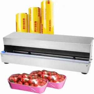 슬라이드 커터가 있는 랩 디스펜서 수동 음식 접착 필름 핸드 스트레치 10-18인치 너비 필름용 스테인리스