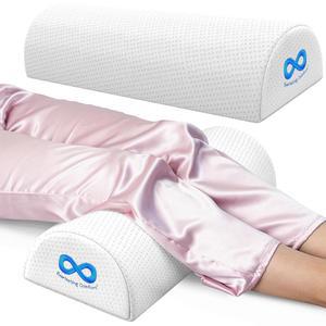 허리 수면을 위한 무릎 베개 아래의 영원한 편안함 메모리 폼 하프 문 레그 볼스터 및 흉부 지지대