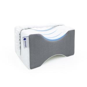 옆잠자리용 케항테 무릎 베개 다리 고 및 부드러운 정렬 인체공학적 메모리 폼 커버 탈착식 스트랩 흰색 / 회색