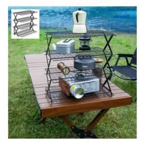 캠핑거치대 폴딩 캠핑선반 접이식 휴대용 정리대 수납선반 4단