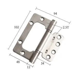 범진이지경첩 4010 스텐 (1개) SUS304 방문 화장실 욕실 4인치 녹안나는 경첩