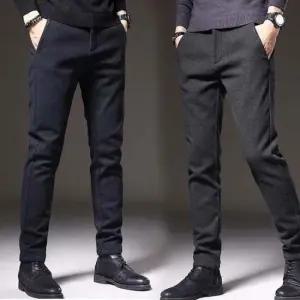 남자 간절기 슬림 스타일 편안한 스판 뒷 밴딩 간절기 슬랙스 바지