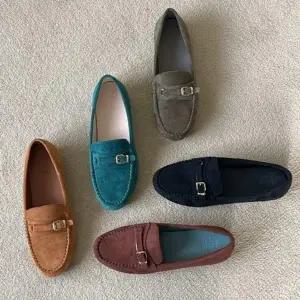 [옷자락]여자 데일리 캐주얼 스웨이드 플랫슈즈