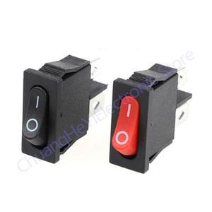 KCD1-110 초박형 로커 스위치 소형 계기 전원 10x22mm 블랙 레드 6A 250V 10A 125VAC 100 개